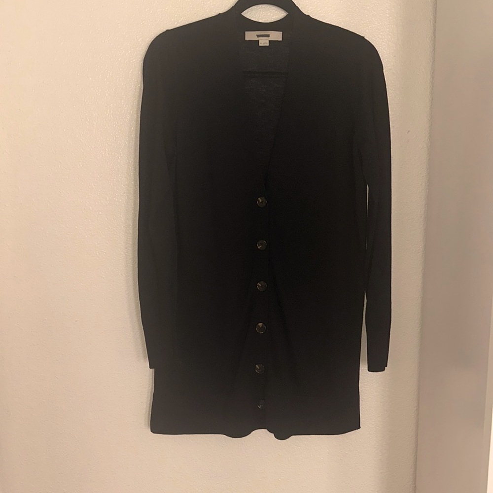 LOFT size, large, long sleeve, button-down cardigan, long length Sheer.